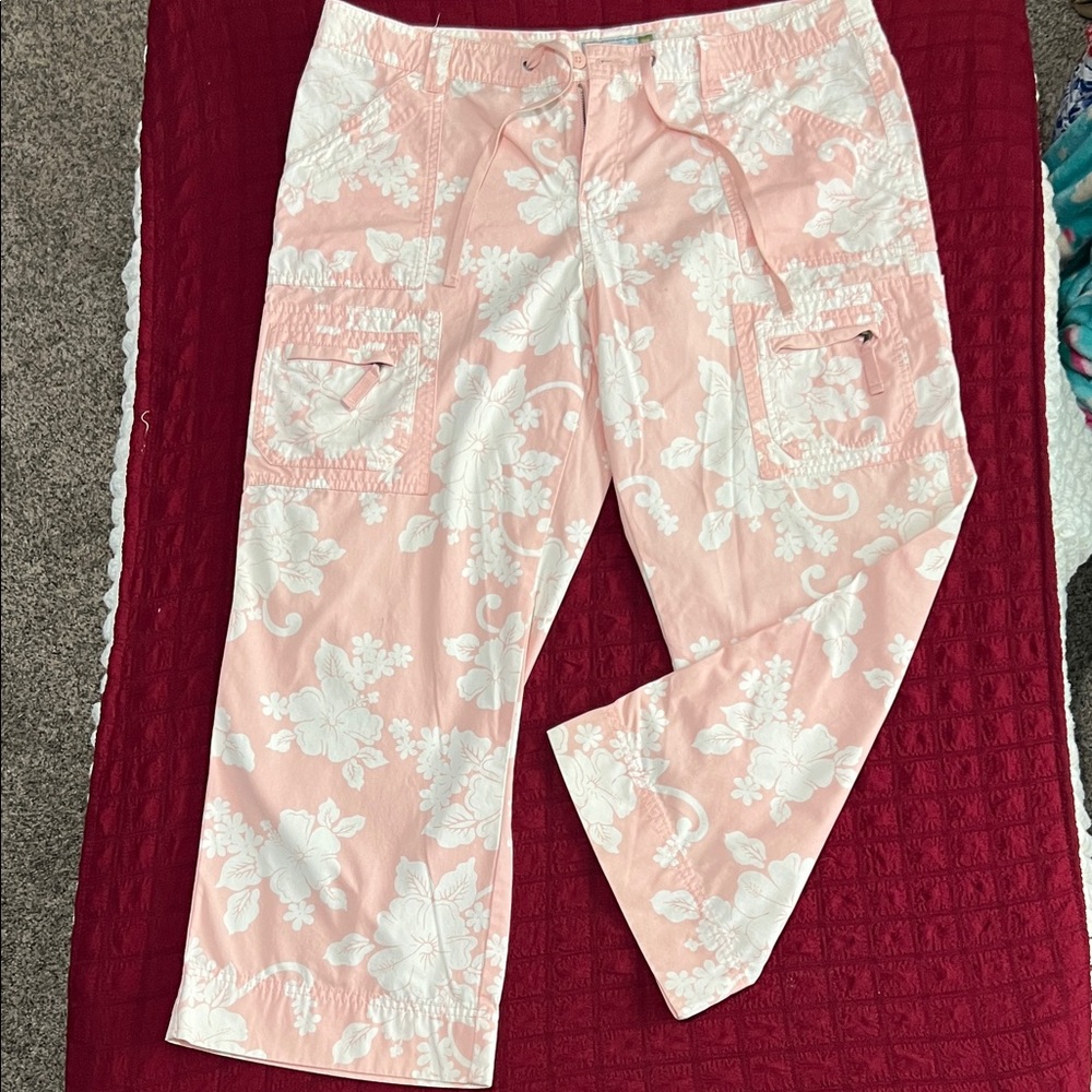 Pink Floral Cargo Pants